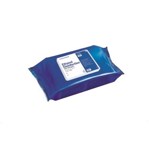 Desinfektionsduk med etanol och tensid engångs - 30x20cm Wet Wipe Mini blå - 25 st/förp.