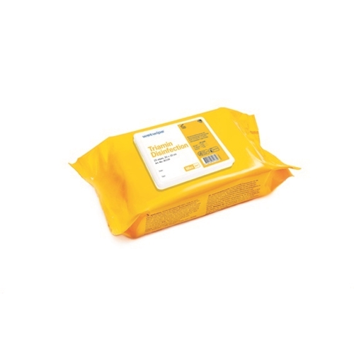 Desinfektionsduk engångs alkoholfri - 30x20cm Wet Wipe Mini gul - 500 st/förp.