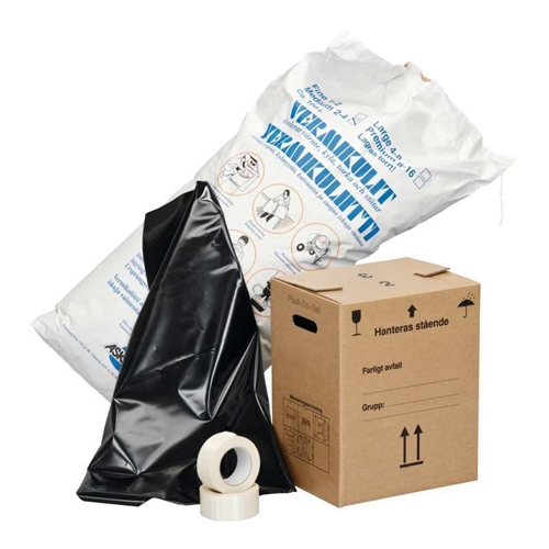 Sopsäckskartong farligt avfall - 38L 338x270x420mm med säck