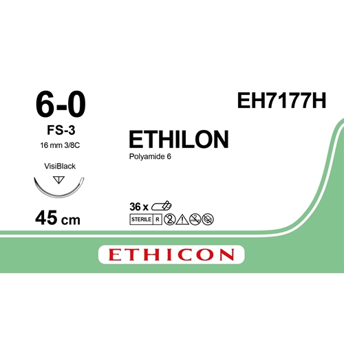 Sutur Ethilon 6-0 EH7177H - 45cm nål FS-3 VB - 36 st