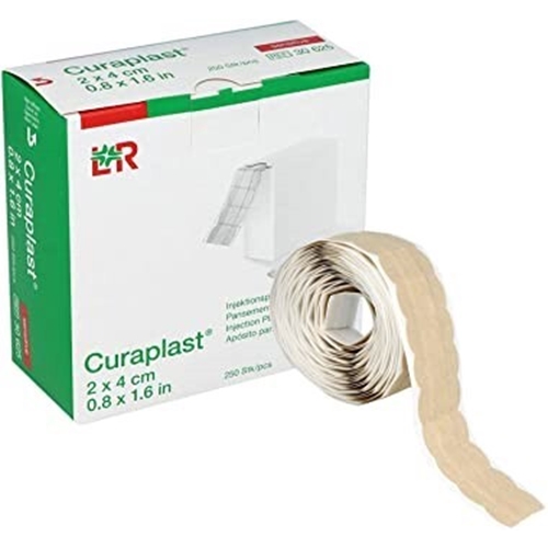 Injektionsplåster nonwoven Curaplast - 2x4cm beige i dispenserfp - 250 st/förp.