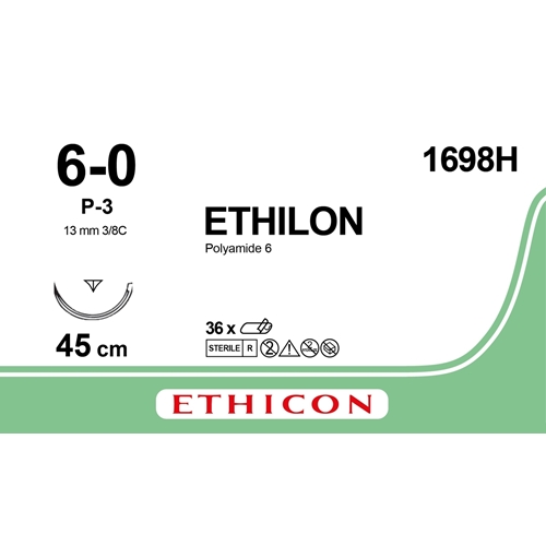 Sutur Ethilon 6-0 1698H - 45cm nål P-3 - 36 st