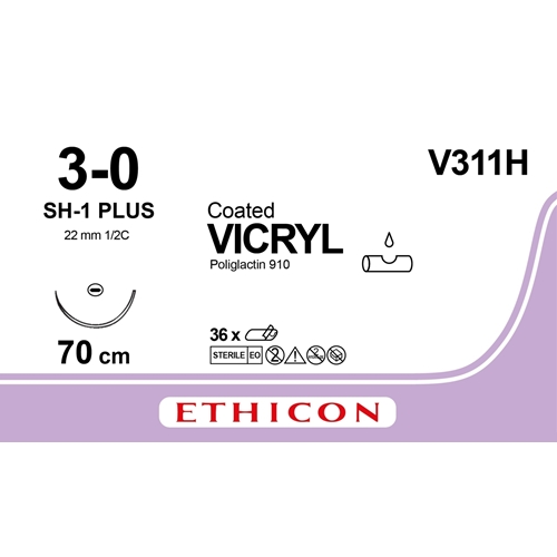 Sutur Vicryl 3-0 V311H - 70cm nål SH-1 - 36 st