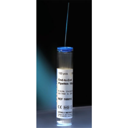 Kapillärrör blodcaps Vitrex - 100µl blå utan tillsats - 100 st