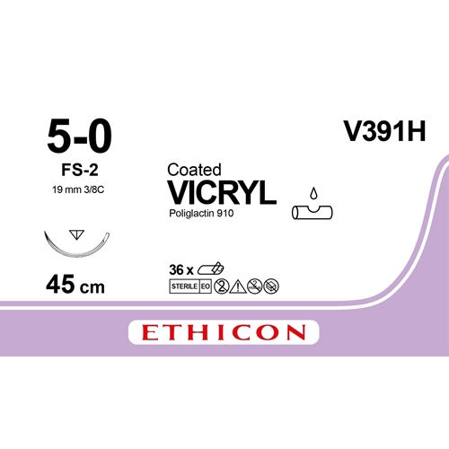 Sutur Vicryl 5-0 V391H - 45cm nål FS-2 - 36 st