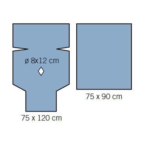 Perineal duk Evercare - 75x120cm hål 8x12cm - 17 st