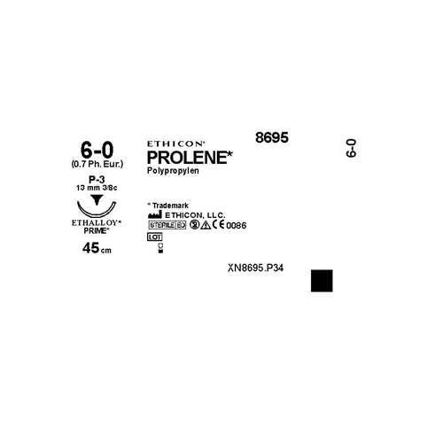 Sutur Prolene 6-0 8695H - 45cm P-3 - 36 st
